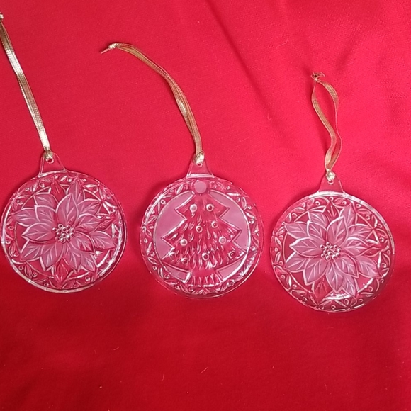 Mikasa holiday crystal ornaments 3pc